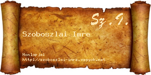 Szoboszlai Imre névjegykártya