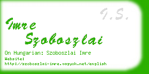 imre szoboszlai business card